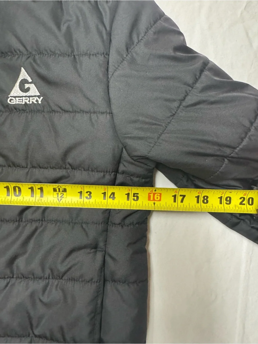 Gerry Boys Puffer Jacket Size S 7/8 Black Neon Green Zip Winter Coat
